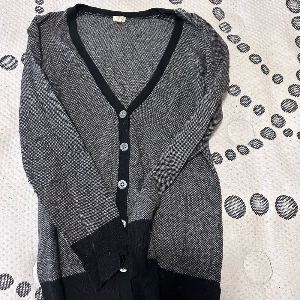 J. Crew Black and Gray Women's Cardigan